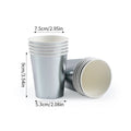 Silver Laser Paper Disposable Tableware Set Dinner Paper Plate Cup Napkin Tablecloth for Birthday Party Retirement Wedding Party