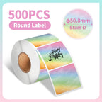 Thermal Label Paper round Sticker White Pure Color Shipping Label Waterproof for Phomemo PM241/PM246S/D520 Label Printer