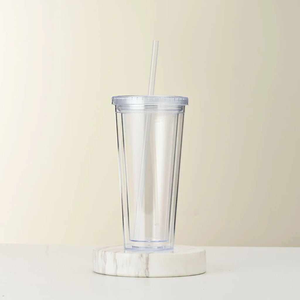 1pc  Transparent and minimalist water cup with straw, reusable, used for DIY smoothie cups for coffee, milk, and beverages