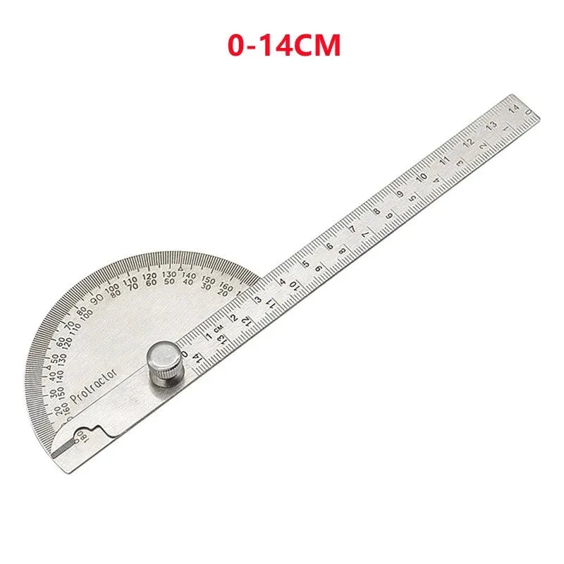 180 Degree Protractor Metal Angle Finder Angle Ruler Woodworking Tools Measuring Ruler Angle Meter Stainless Steel Goniometer