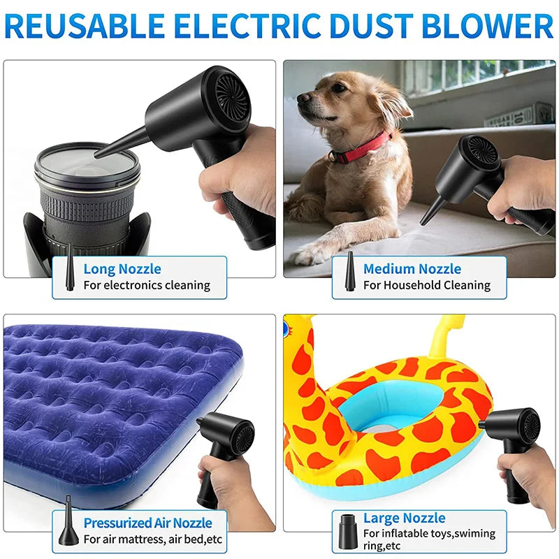 Compressed Air Duster For Computer Laptop Keyboard Car Camera Cleaning 51000 RPM USB Charging Portable Wireless Air Blower