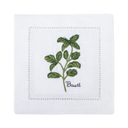 New Embroidered Herb Cocktail Napkin, Pure Linen, Lavender, Rosemary, Mint，Sage，Natural, Elegant, Tea Napkin, 15x15cm,