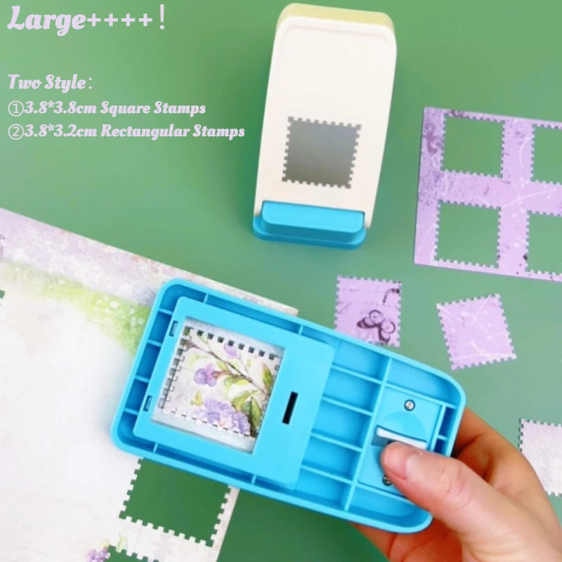 Extra Large 3.8*3.8cm Square Stamps and 3.8*3.2cm Rectangular Stamps DIY Handmade Punch Tool Effortless Stamp Embossing Machine