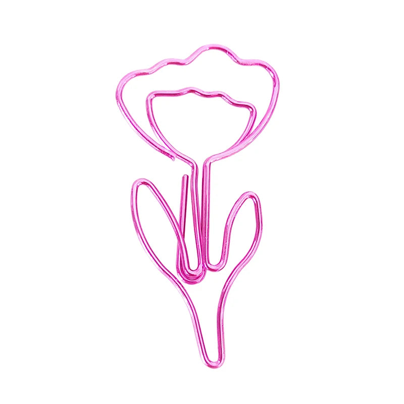 10PCS/Set Colored Flower Shaped Paper Clip Colored Paper Clip Office Stationery Metal Bookmark Holder Stationery Paper Clips