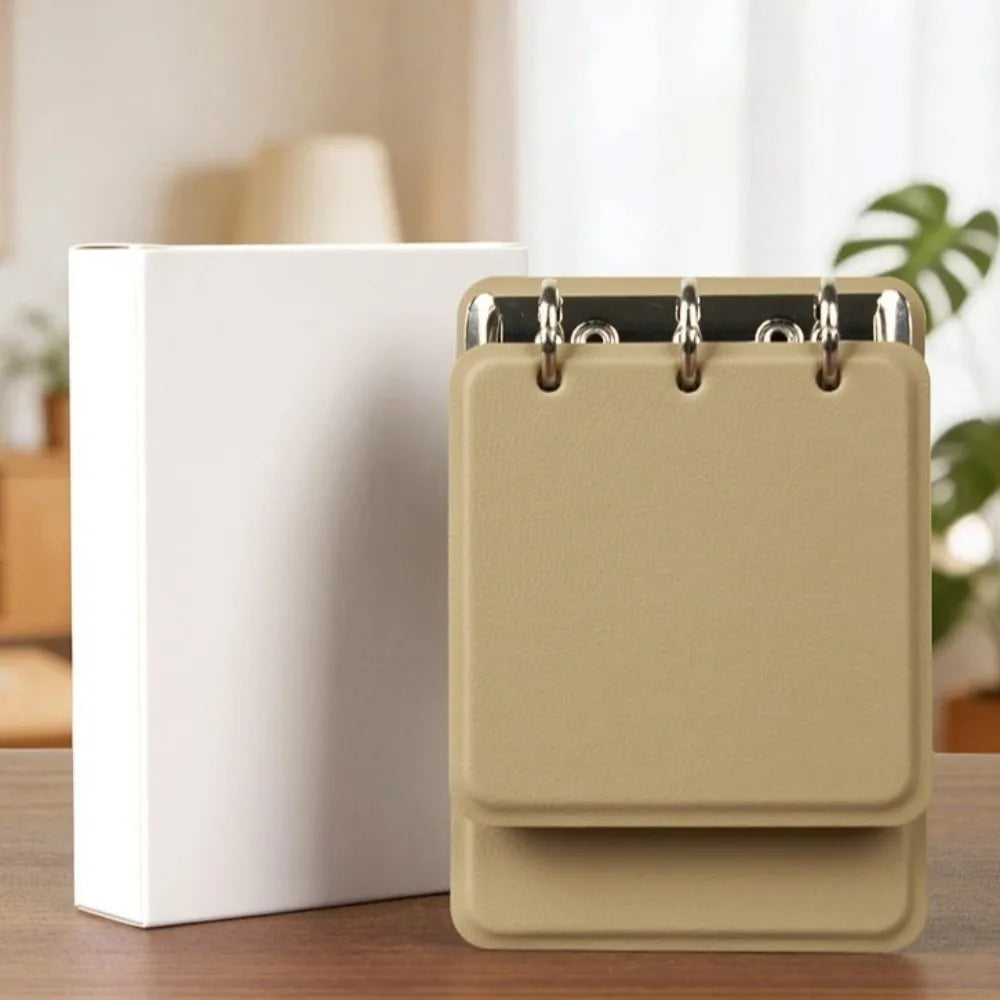 Multi-functional 3-Ring Binder Loose-Leaf Notebook PU Leather Cover Portable Notepad Refillable Memo Pad School Office Supplies