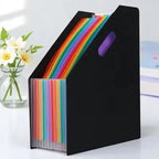 Expandable Accordion File Folder Large Capacity Standing Document Organizer Plastic Receipt Bills Folder Desktop File Organizer