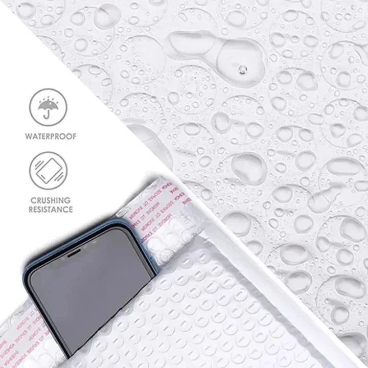 60/10Pcs White Bubble Envelopes Bag Adhesive Waterproof Foam Self Seal Packaging Bags With Bubble Mailing Bag Organizer Supplies