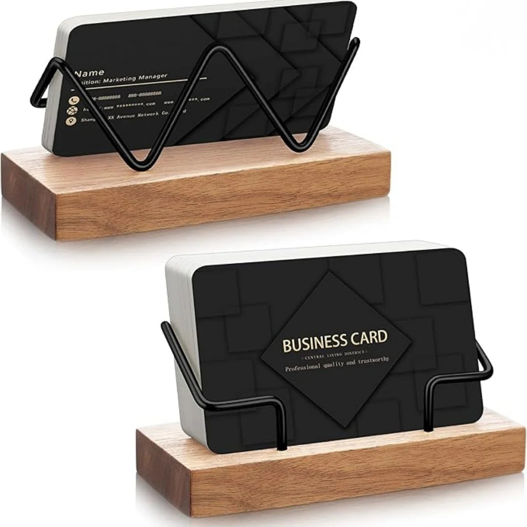 High-quality Wood Business Card Holder Desk Organizer Wooden Business Card Display Stand Postcard Holder Bracket for Office Home
