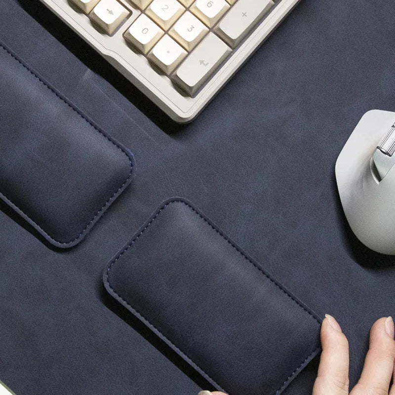 Desk Mat Waterproof PU Mouse Pad Large Mousepad Laptop Non-slip Desk Pad Keyboard Mats Mouse Mat Mouse Wrist Guard Three Pieces