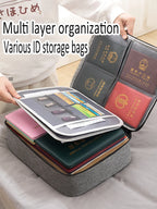 Home Document Storage Bag Large Capacity Household Certificate Passport Card Bag Folder Archive Organizing Storage Bag