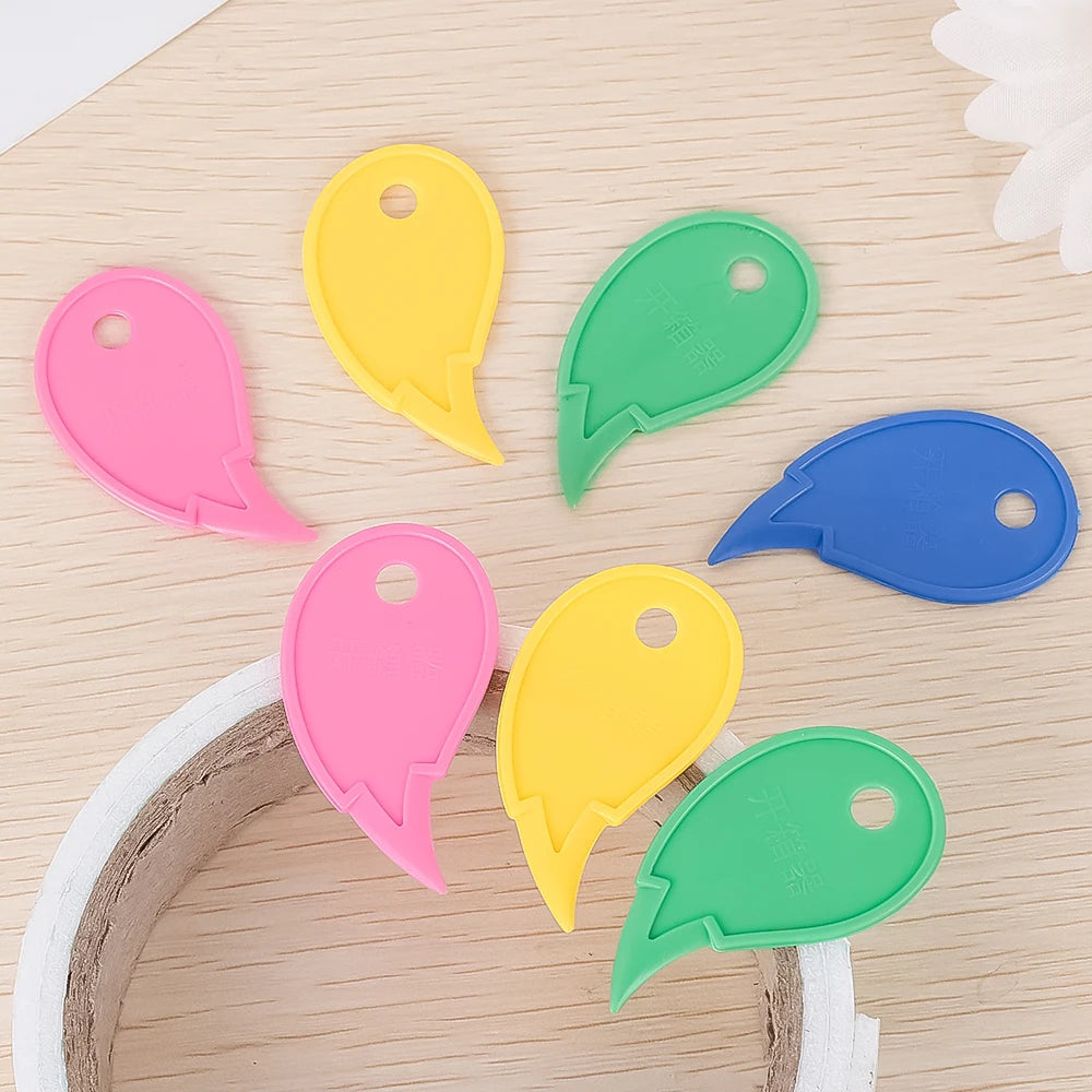 Portable Plastic Letter Opener Cutting Supplies Box Opener Keychain Slicer Unpacking Knife Mini Safety Package Cutter Tool