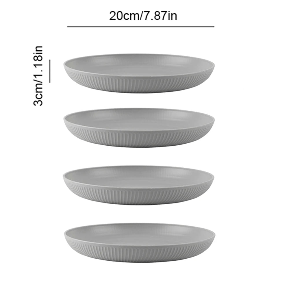 4/16Pcs Wheat Straw Tableware Set Eco Friendly Unbreakable Dinnerware Kitchen Cutlery Kids Dishes Eating Cutlery Camping