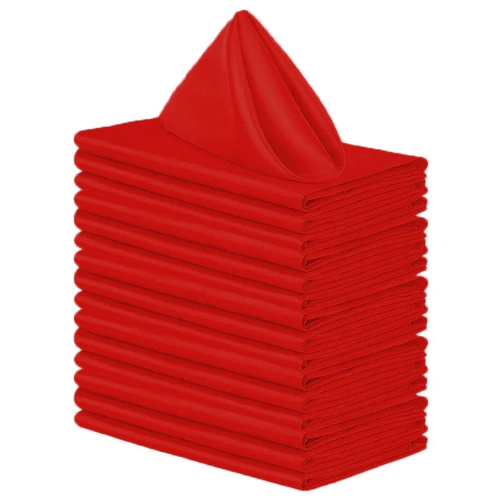 10pcs Wedding Decoration 30x30cm Satin Napkin Soft Reusable Dinner Napkins Washable Table Napkins Event