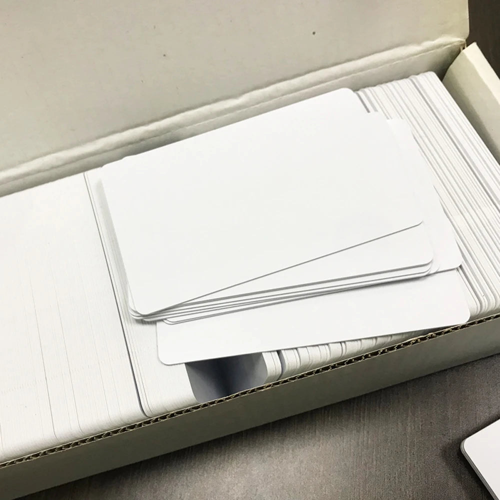 50pcs High Glossy Blank PVC Business Card Design Logo Name Thank You ID Card Waterproof and Double Sided Printing NOT NFC Cards