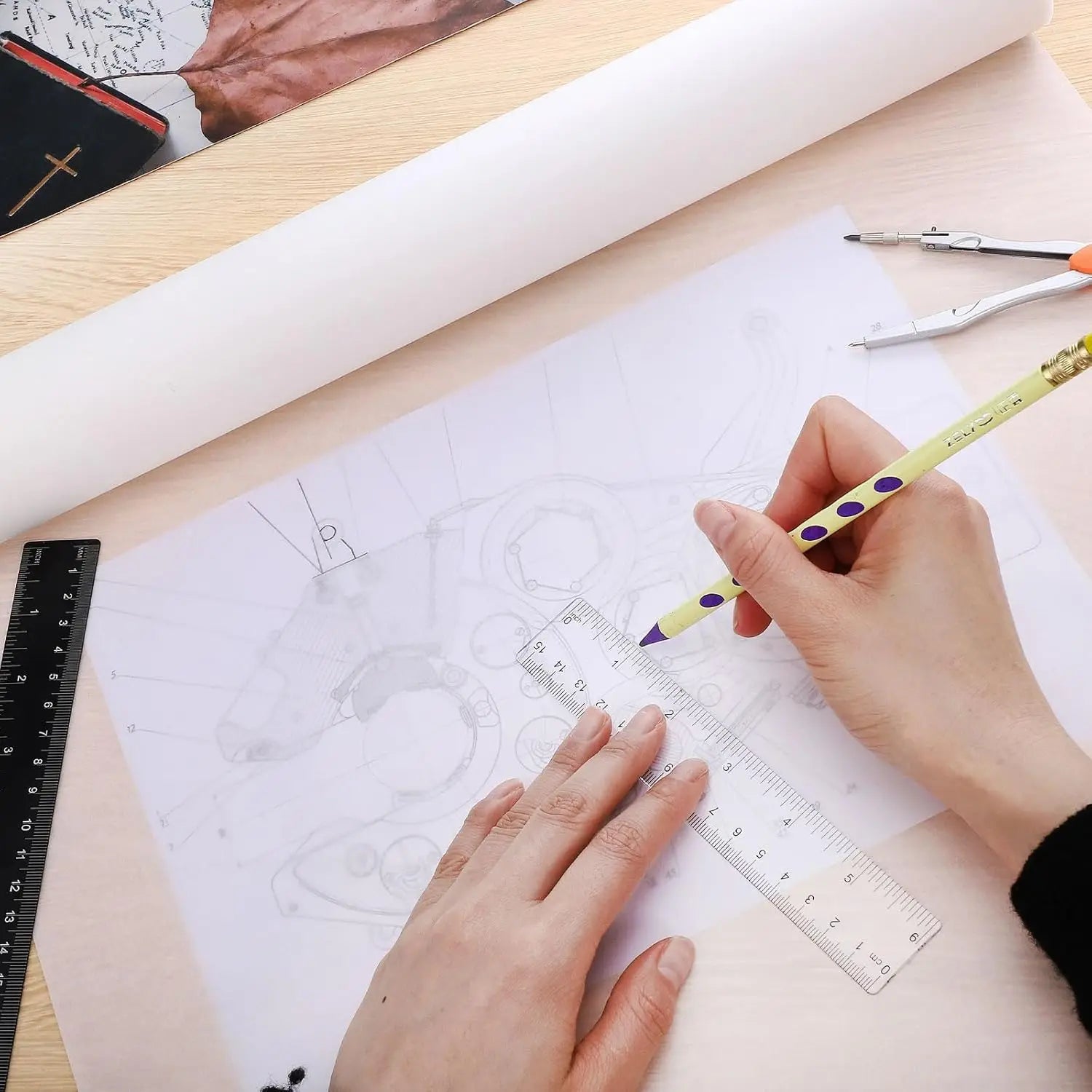 White Trace Paper Pattern Paper Translucent Tracing Paper for Sewing, Drawing, Sketch, Gift Wrapping
