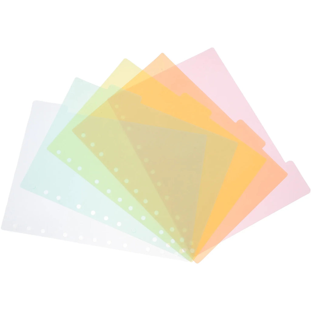5Pcs Plastic Page Dividers B5 11 Holes Notepad Index Divider Easy to Use Classification Tabs Vibrant Colored Loose-Leaf