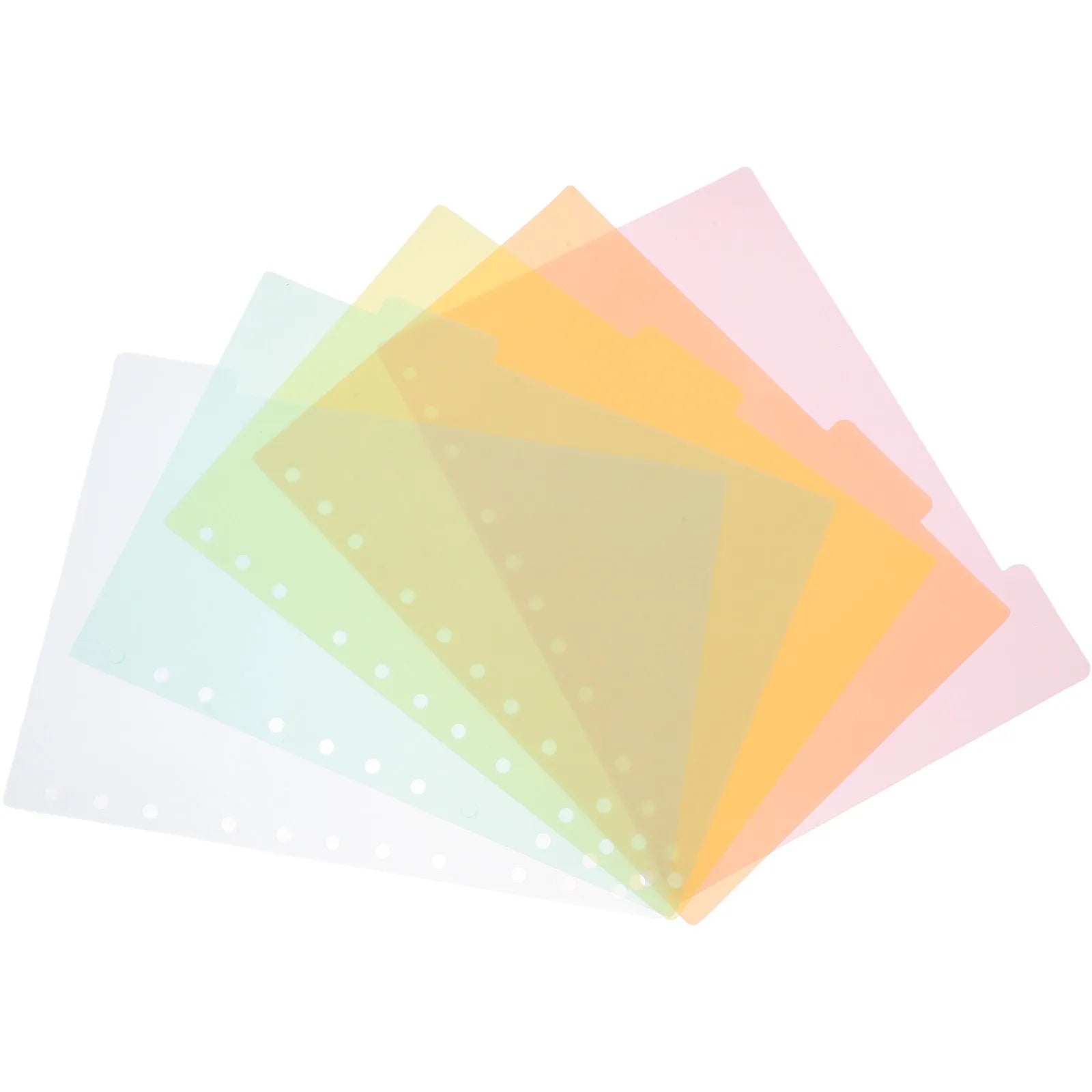 5Pcs Plastic Page Dividers B5 11 Holes Notepad Index Divider Easy to Use Classification Tabs Vibrant Colored Loose-Leaf