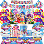 True Rainbow Kingdoms Birthday Party Decoration Disposable Tableware Balloons Paper Plate Napkins kids Baby Shower Supplies
