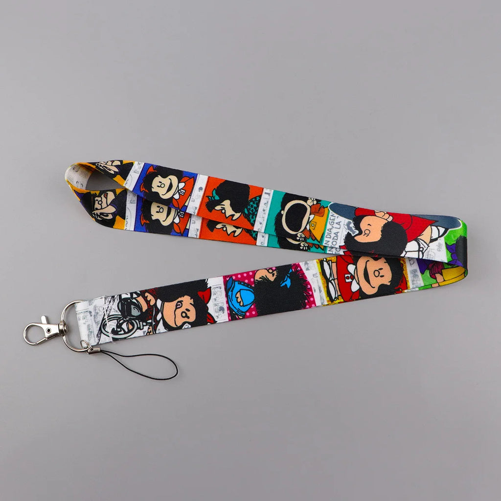 Cartoon Girl Credential Holder Cute Lanyards for Key Neck Strap For Card Badge Gym Keychain Keyring Accessories Gifts