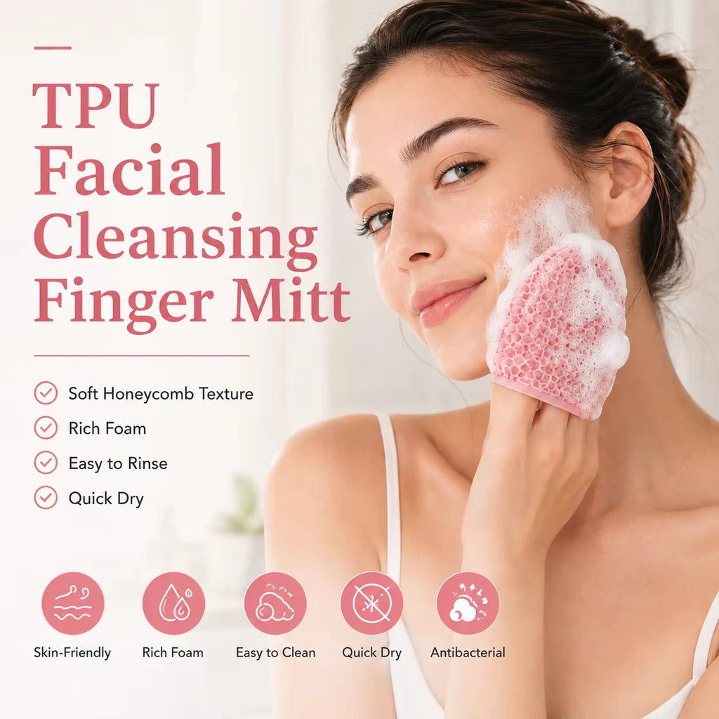 Exfoliating Bath Glove Honeycomb Body Scrubber Deep Cleansing Shower Mitt Soft Massage Sponge for Dead Skin Removal