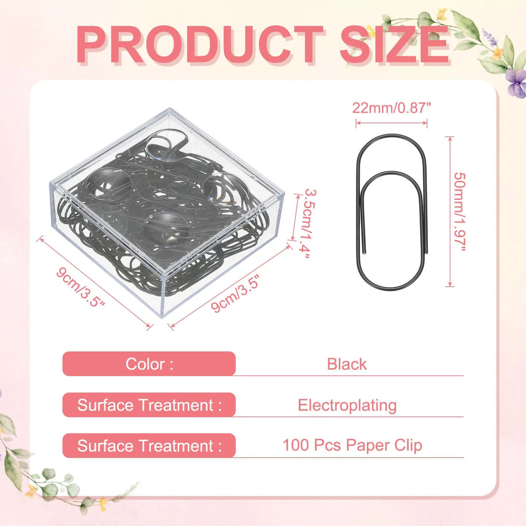 20/50/100Pcs Paper Clip 2inch Non-Skid Metal Paper Clamp Clips Large for Office Supplies Craft Scrapbook Document Note Sorting