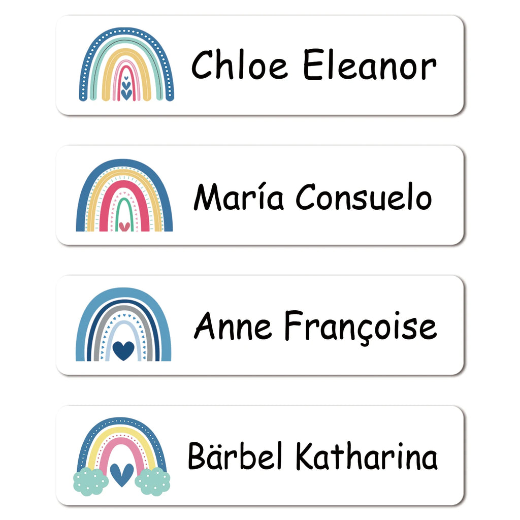 80/160/240pcs Personalized Name Stickers Custom Waterproof Labels Stick on Tag Kids Teacher Parents School Daycare - Rainbow 414