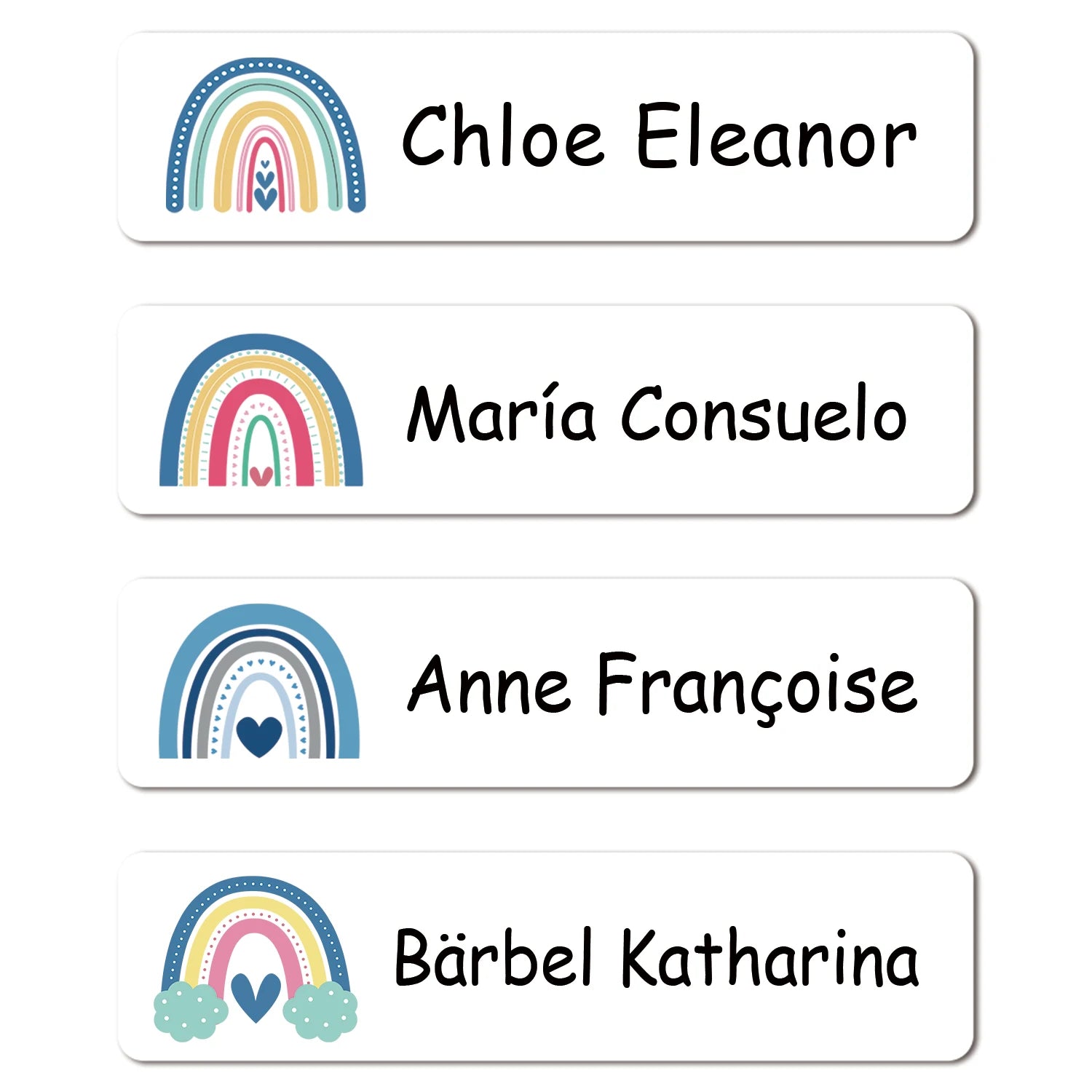 80/160/240pcs Personalized Name Stickers Custom Waterproof Labels Stick on Tag Kids Teacher Parents School Daycare - Rainbow 414
