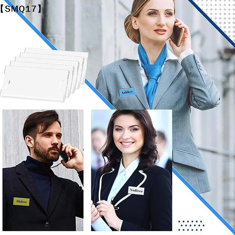 10/20/30Pcs Name Tag Blank Name Badges Acrylic Name Tag Holders 70x30mm Insert Blank Acrylic Nameplate【SMQ】