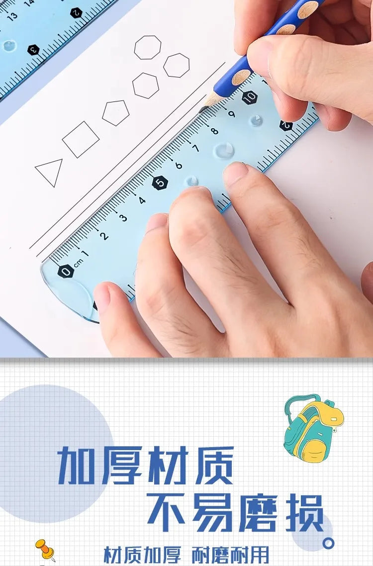 M&G 15/20/30 cm Transparent Soft Ruler for Primary School Students Folding Straight Ruler