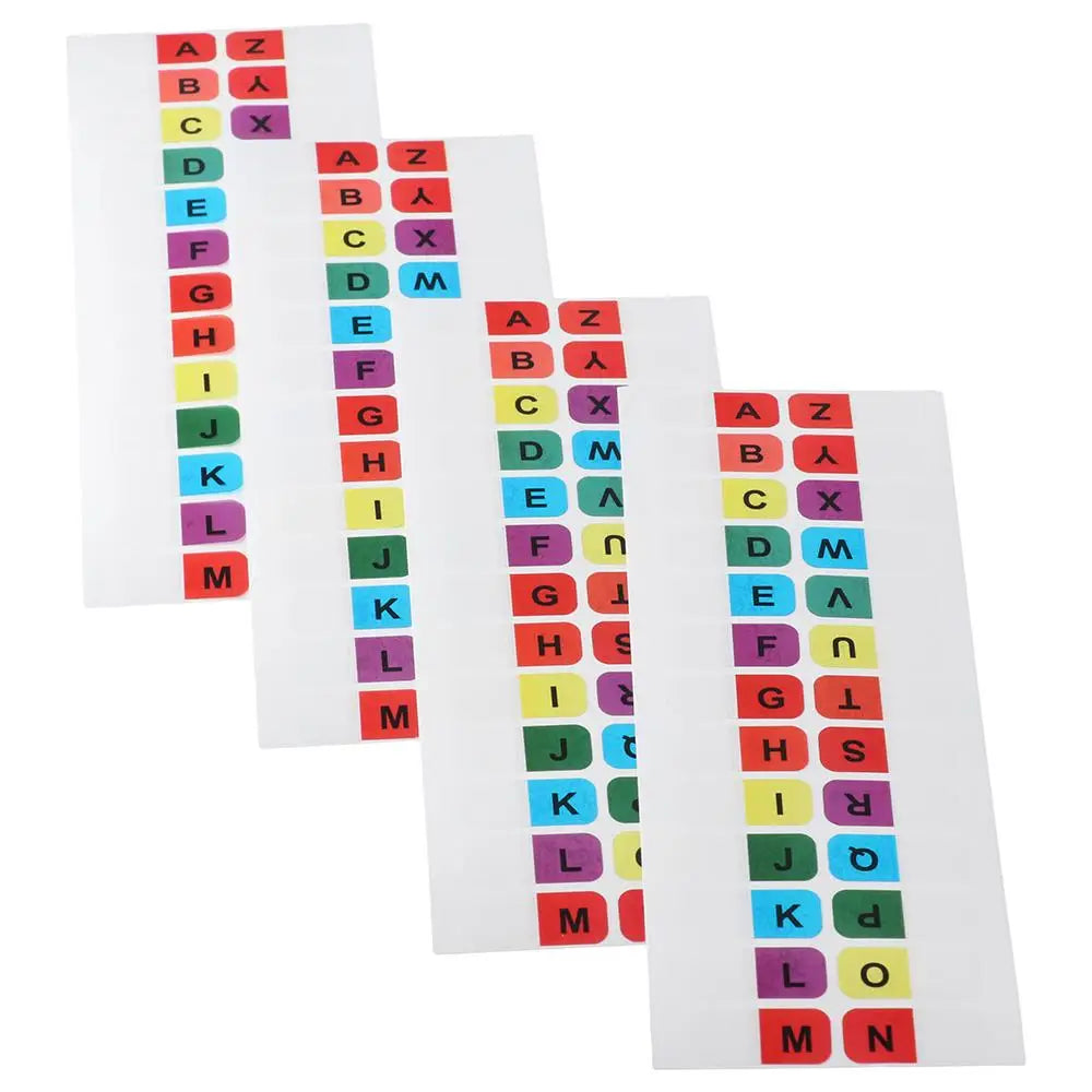 Transparent A-Z Sticky Tabs Alphabet Self-Adhesive Index Tabs 208PCS Multicolor Book Tabs Dictionary