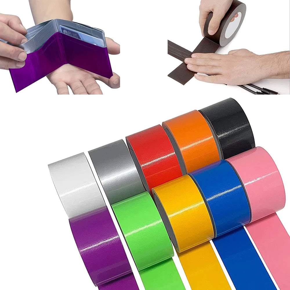 4.8cm*10m Colored Super Self-adhesive Fabric Tape Waterproof Heavy Duty No Residue Craft Duct Tape for DIY Art Packaging Coding