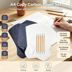 50 Sheets A4 Carbon Copy Transfer Paper, Reusable Graphite Tracing Paper for Painting Sewing Wood Fabric DIY Craft & Office Draw