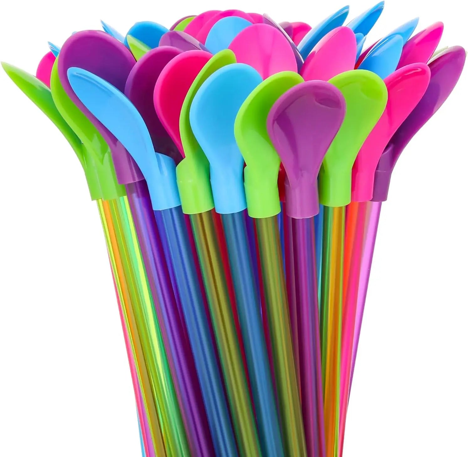 Snow Cone Spoon Straws Long Milkshake Straws for Drinking Snow Cone Ice Cream Coffee Kitchen Stirring Utensil Supplies