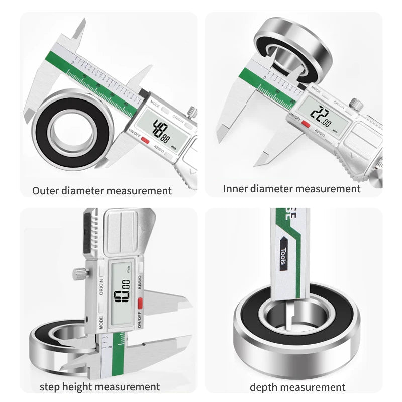 ET54 LCD Stainless Steel Caliper 150mm Fractional/mm/inch 0.01mm Precision Measuring Caliper IP54 Waterproof Electronic Caliper