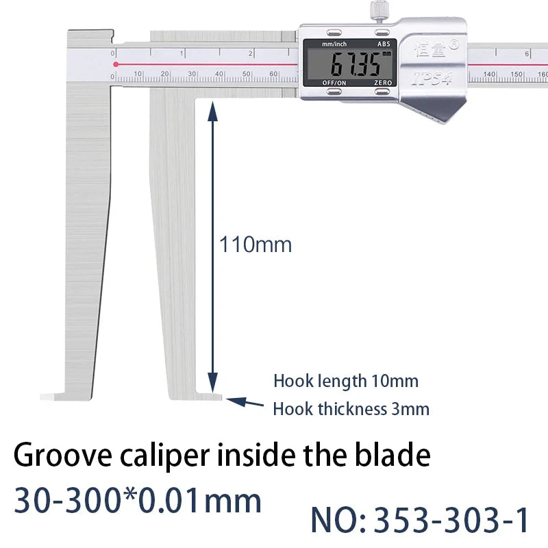 5-150mm Inner Groove Electronic Caliper Inner Diameter Outer Groove Inner Hole Measurement Tool Inner Hole Vernier Caliper