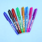 8pcs Multi-Color Erasable Gel Pen 0.5mm Tip Painting Writing Drawing School Black Blue Red Pink Orange Green Purple Light Blue