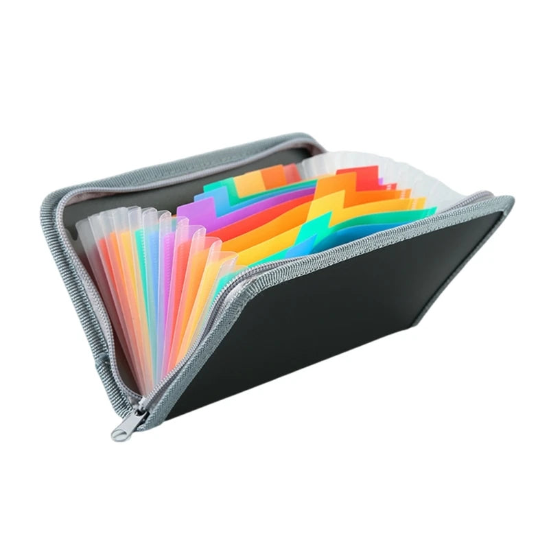 Small Expandable File Folder Zippered Accordion Folder 13 Pocket Receipt Coupon Organiser for Receipts, Coupons and Tickets
