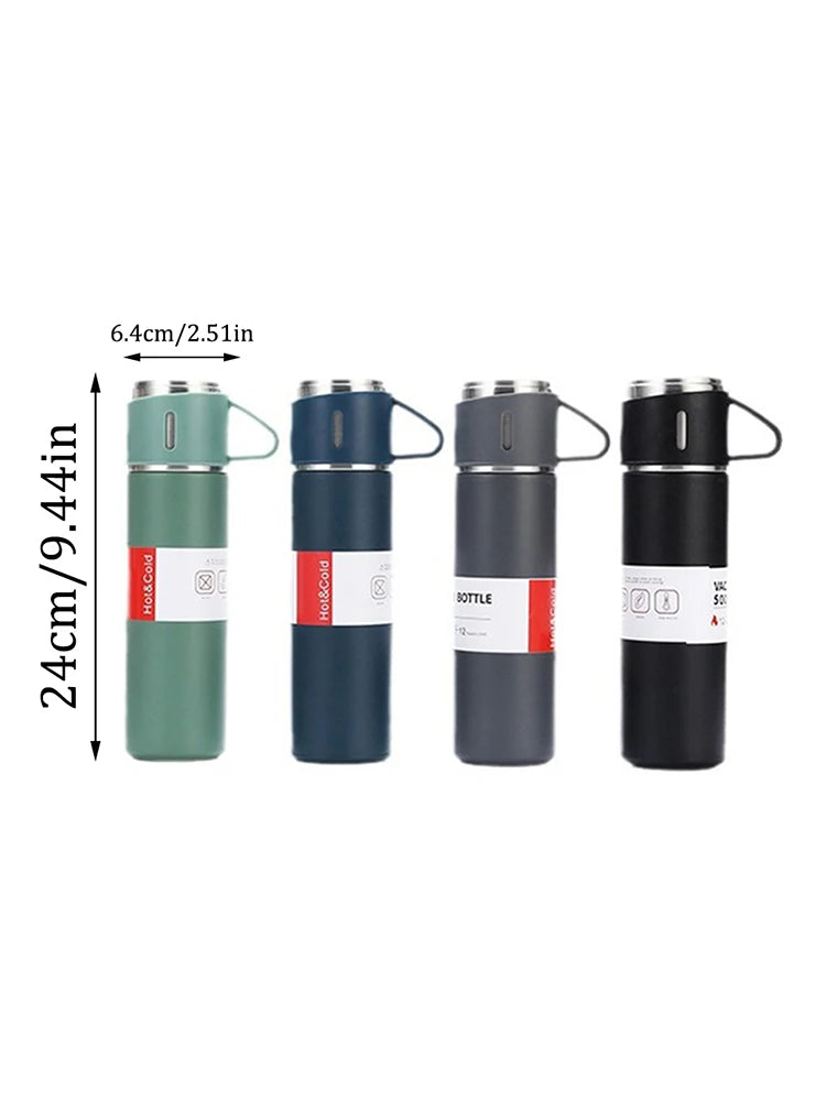 One Cup Three Lid Thermos Cup Set 304 Stainless Steel Handle Lid Gift Cup Men's And Women's Portable Gift Box Set