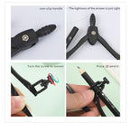 JIANWU Black Metal Compass Geometry Set Zinc Alloy Multifunction-clip Pen Compass Writing Drawing Tools School Office Stationery