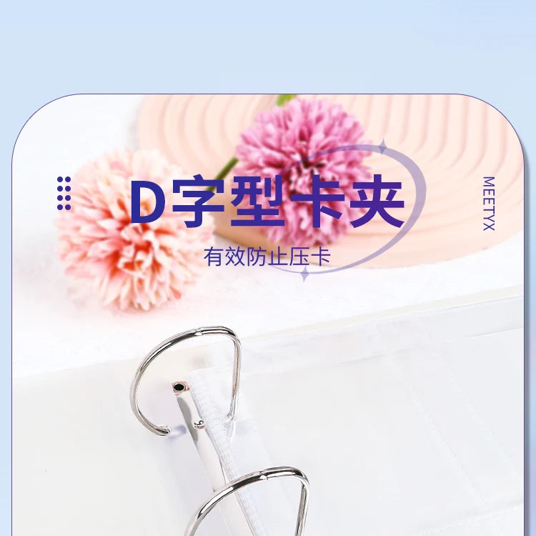Heavy Duty A5 Card Binder W/ 55mm Large D-Rings 3-Ring Thick Photo Card Album W/ Elastic Band for K-pop Collection