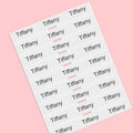 Personalized School Name Labels, Waterproof Custom Stickers for Kids Stationery, Transparent Multilingual Design for DIY Crafts