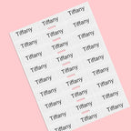 Personalized School Name Labels, Waterproof Custom Stickers for Kids Stationery, Transparent Multilingual Design for DIY Crafts