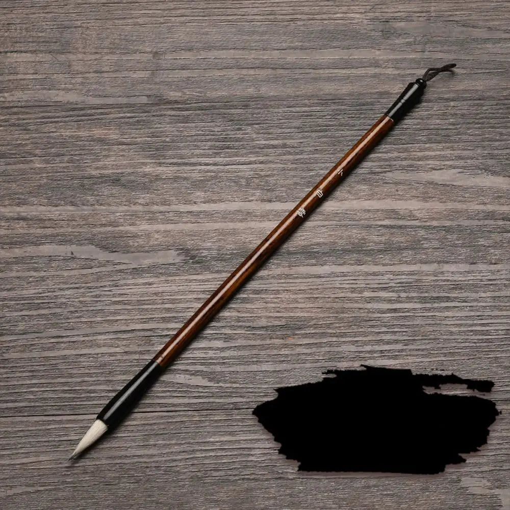 Ancient Oil Watercolor Chinese Calligraphy Brush Wolf Hair Wood Scriptures Writing Brush Oil Painting Art Paint Brush Artist