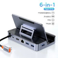 Baseus USB C Docking Station for Steam Deck Nintend Switch Game Type C to HDMI 4K@60Hz RJ45 PD 100W USB 3.0 6-in-1 Type C Hub