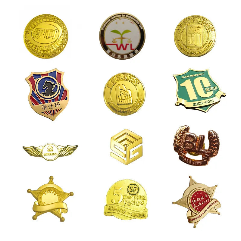 Badges Customize Metal Enamel Badge Image Creative Text LOGO Brooches Professional Custom Made Coin Lapel Pins Gift DIY Badge