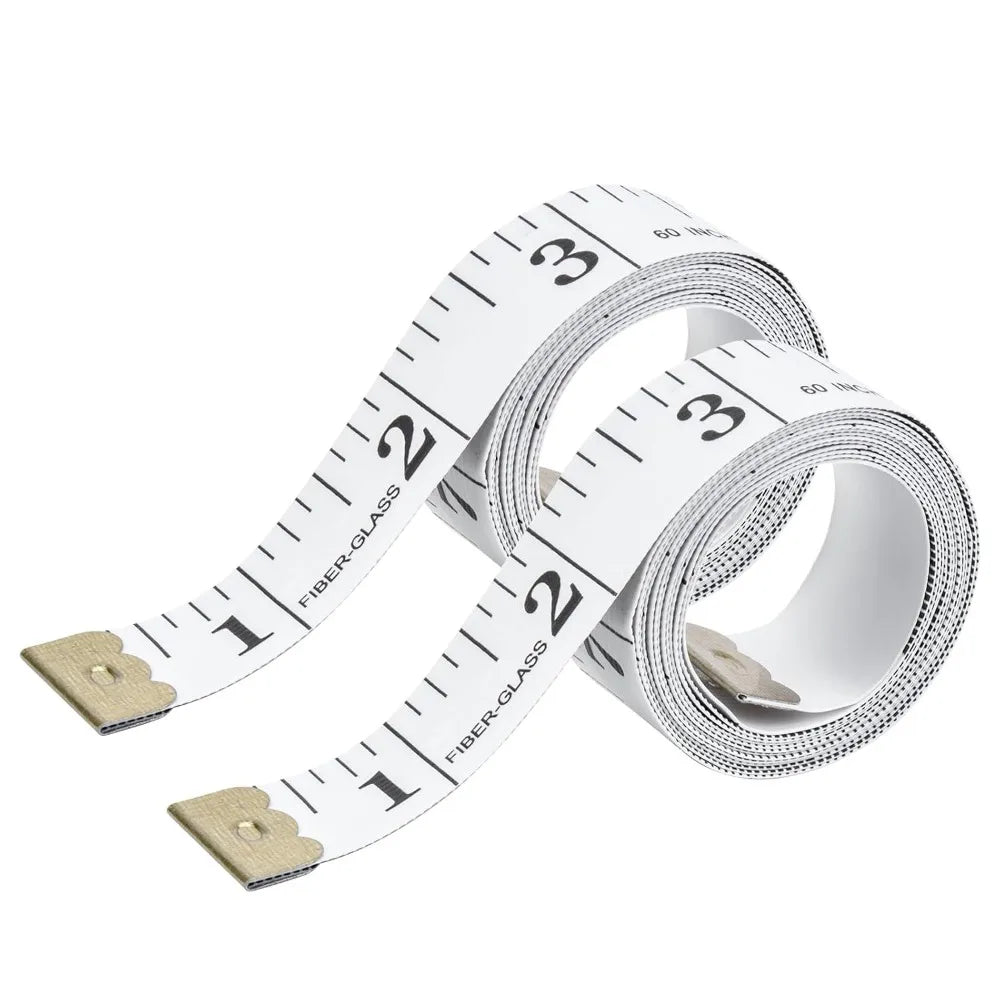 Soft Tape Measure 2 Pack 60 Inch Double Sided Body Measuring Tape for Weight Loss Sewing Tailor Craft Clothes Fabric Measurement Flexible Ruler with Centimeters and Inches Reverse Side for Easy Reading Accurate Body