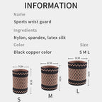 1Pair Copper Fiber Sports Wrist Support Sweat-Absorbent Breathable Knitted Nylon Wrist Brace Outdoor Sports Badminton Men Women