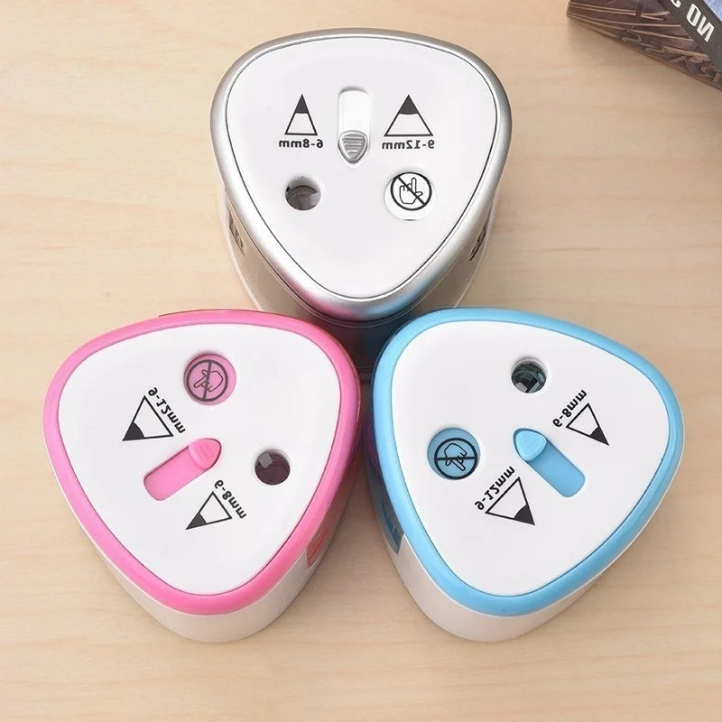 New Useful Battery Operated Electric Pencil Sharpener W/2 Holes 6-8mm And 9-12mm Auto-Stop School Supplies Korean Stationery