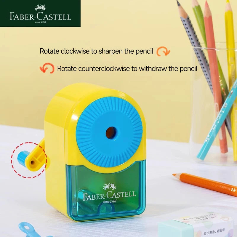 Faber-Castell Automatically Enters Lead Pencil Sharpener Desktop Rotary Anti Sticking Lead Second gear Hand-cranked Sharpener