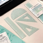 4PCS/Set 15/20CM Jelly Ruler Set Transparent Measuring Stationery Set Square Thickened Straight Ruler Student Gift